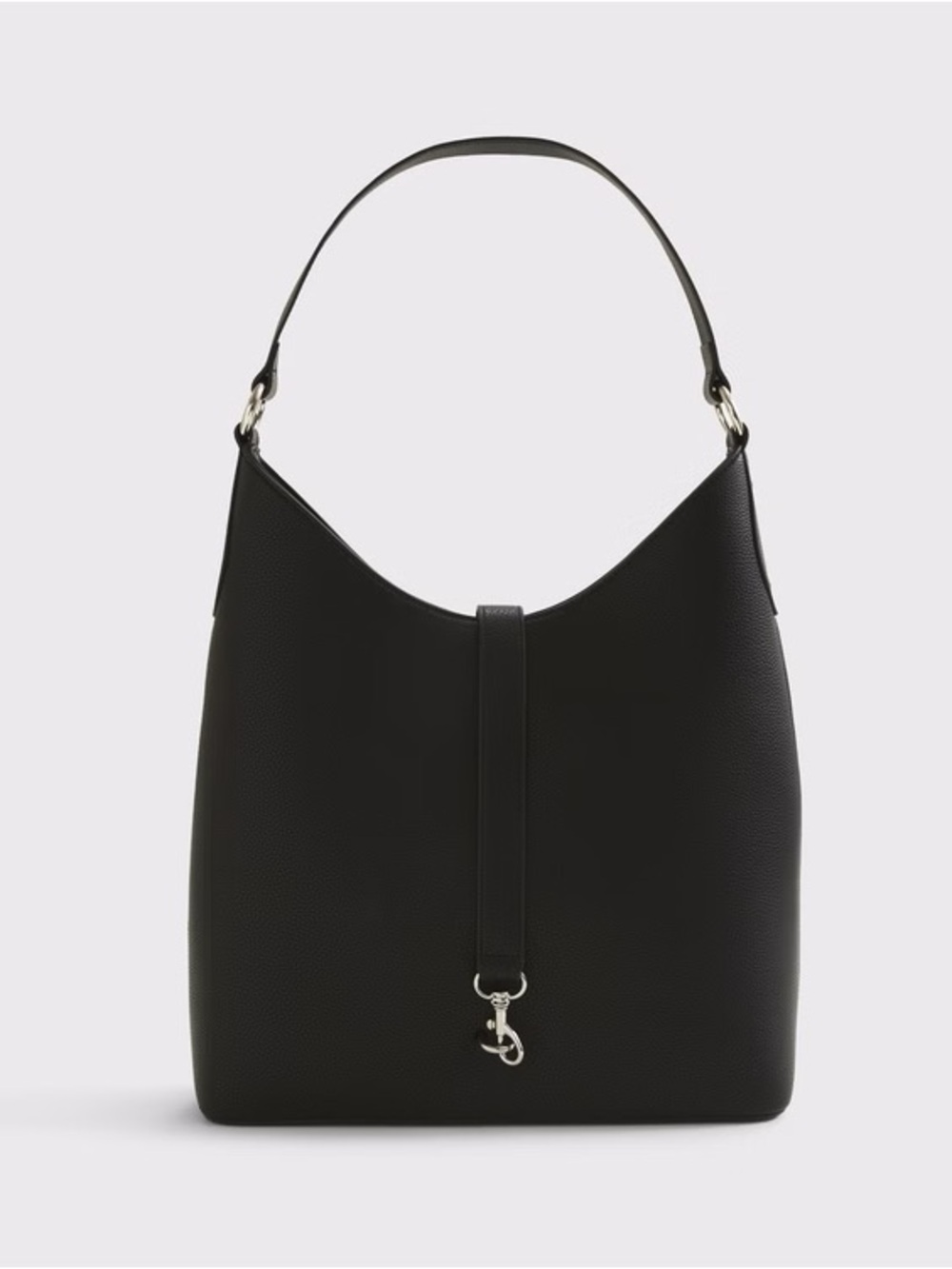 Abercrombie & Fitch Black Pebbled Leather Shoulder Hobo